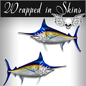 Blue Marlin Stickers autocollants pour aborder la pêche boîte camion RV Camper Trailer AFP-0006