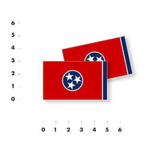Tennessee State vlag Vinyl Decal Stickers - diverse maten