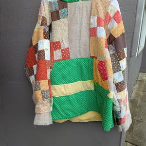 Clown Patchwork Oversized Hippie Rave style Music Festival Handmade Quilt Hoodie Sweatshirt