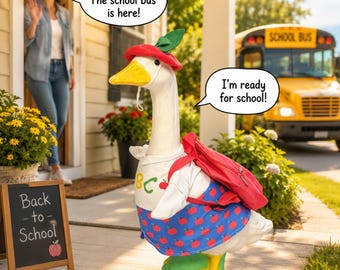 Apple Hat ABC Shirt Red Backpack Apple Blue Dress Back to School Porch Goose Outfit Garden Decor Set Gift for Friend