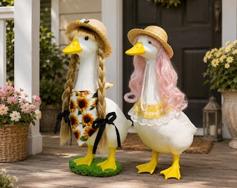 Cottagecore stråhatt peruk flätad solros rosa hår veranda gås outfit bondgård trädgårdsdekor present till mormor
