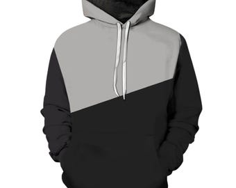 Unisex Contrast Color Sports Pullover Hoodie & Sweatshirt