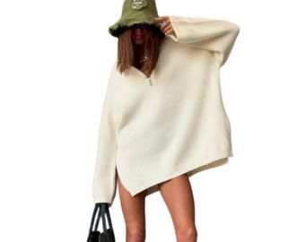 women Quarter Zip  Long Sleeve Sweatshirt