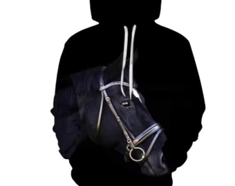Horse Printed pullover Long Sleeve Hoodie & Sweatshirt