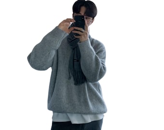 Unisex Mohair Soft Korean Style Knit Pullover Sweater