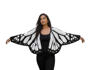 Cardigan printanier en forme d'ailes de papillon - Veste-pull légère pour femme