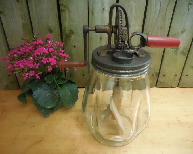 Antique Butter Churn With Wooden Red Handles Etsy