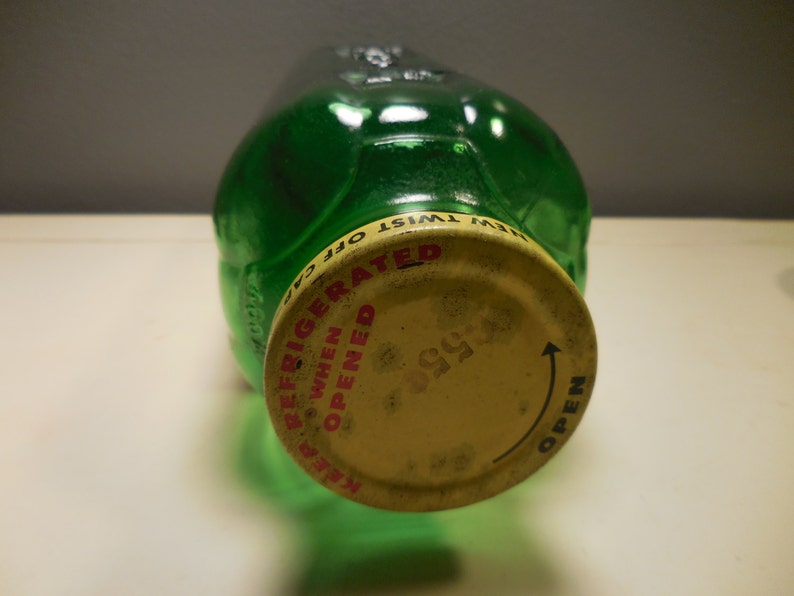 Vintage Green Glass Water/Juice Bottle Etsy