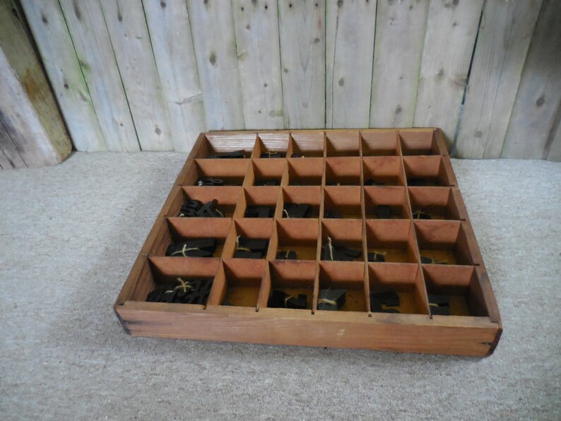 Wooden Letter Tray Box with plastic letters words and numbers Etsy