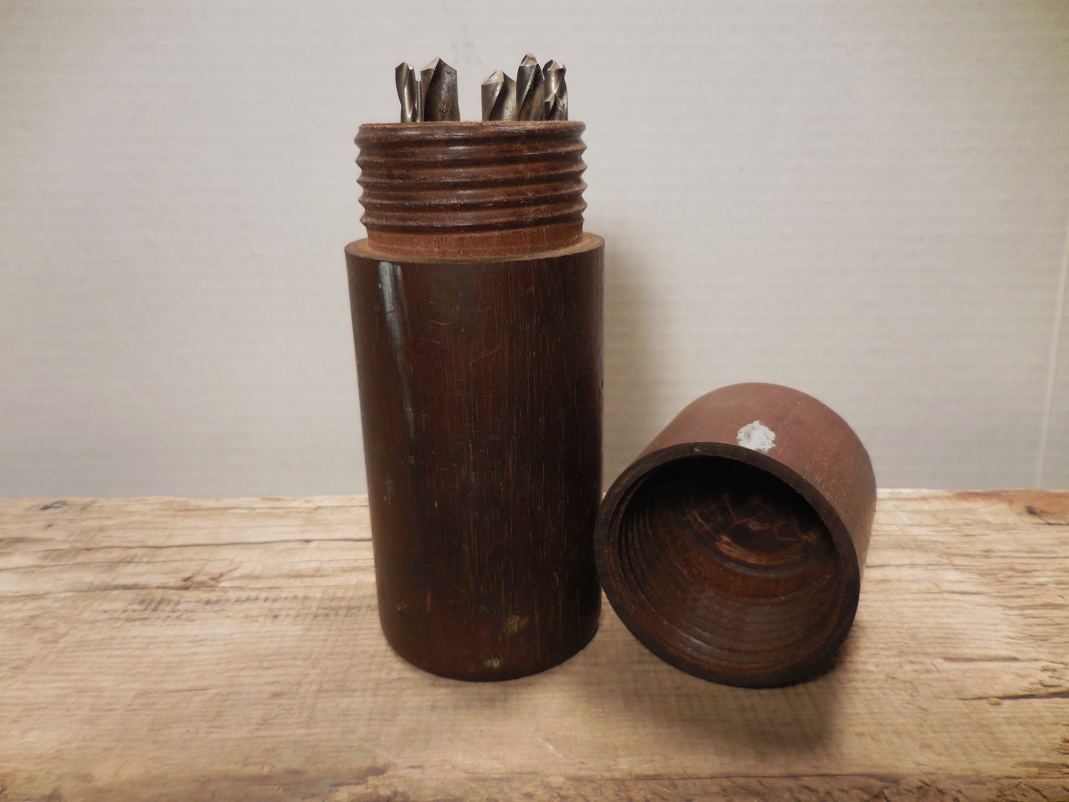 Antique Wooden Drill Index Bit Holder Etsy