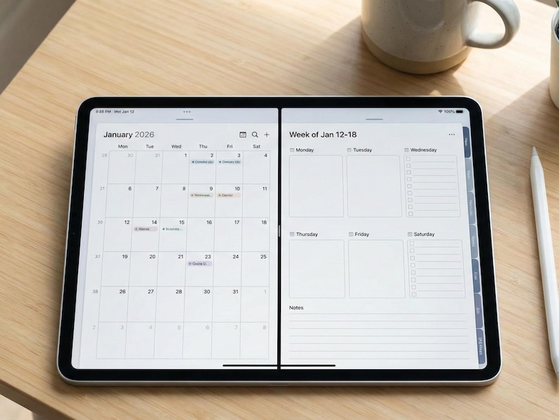 Digital Planner PDF | Daily Weekly Monthly | Minimal Productivity ...