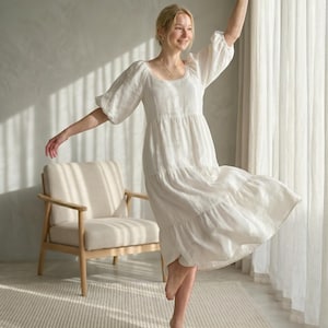 sustainable cream midi dress Structured Cream Midi Dress | Trendy Women's Clothing