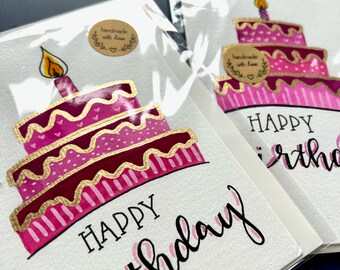 Handmade Greeting Cards | Watercolor Cards | Hand-painted Cards | Birthday Cards with Envelopes | Blank Greeting Cards - Pack of 2