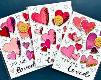 Handmade Greeting Cards | Watercolor Cards | Hand-painted Cards | Valentine Cards with Envelopes | Blank Greeting Cards - Pack of 3