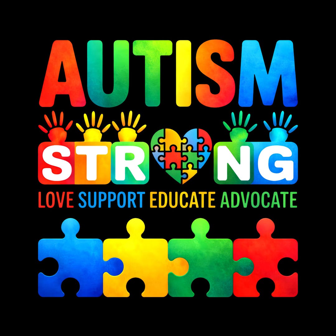 Autism Strong PNG, Love Support Educate Advocate Design, Autism ...