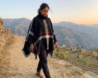 Women's High-Neck Tassel Sweater – Mid-Length Korean Style Loose Fit Knit, Plus Size Fall Winter Top, Cozy Casual Layering