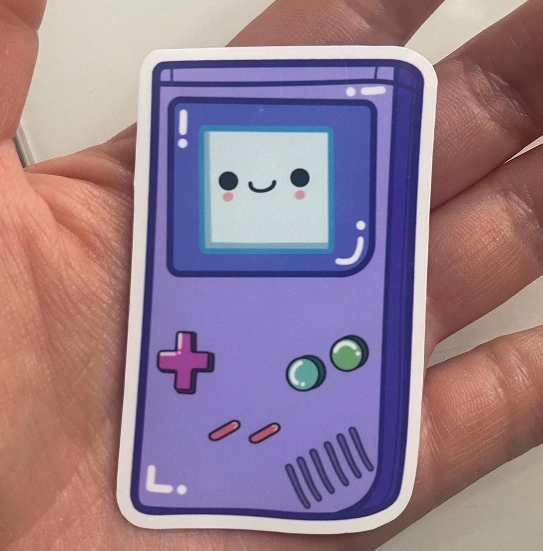 Custom Gameboy Color Sticker Retro Purple Gameboy Sticker - Etsy