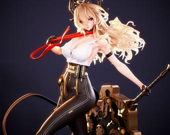 Zani STL Anime Flicka 3D-utskriftsmodell Elegant Actionfigur för Resin & FDM