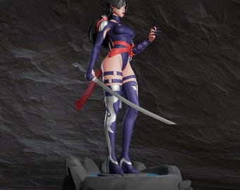 Psylocke STL Anime Style Model 3D Dynamiczna figurka do żywicy i FDM