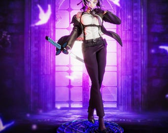 Zabójczyni owadów Hashira STL – Elegancka wojowniczka trucizna – Model łowcy demonów z anime do druku 3D na żywicy i FDM