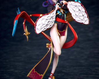 Modelo 3D de garota anime Shuten STL para impressão em resina e FDM, figura elegante e sombria.