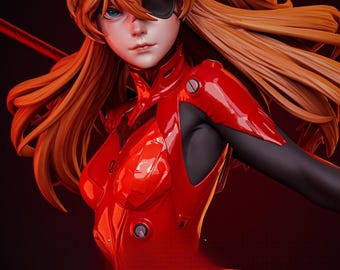Asuka Anime Girl STL Model 3D o wysokiej szczegółowości do druku żywicy i FDM