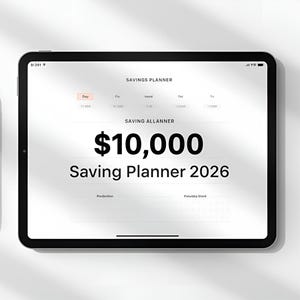 Sparplanerare för 10 000 dollar 2026 | 365-dagars sparutmaning i PDF-format | Utskrivbar + iPad-vänlig | Digital nedladdning av finansbudget