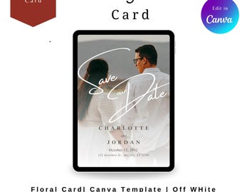 Save the Date Wedding Template | Elegant Minimalist Printable Wedding Announcement