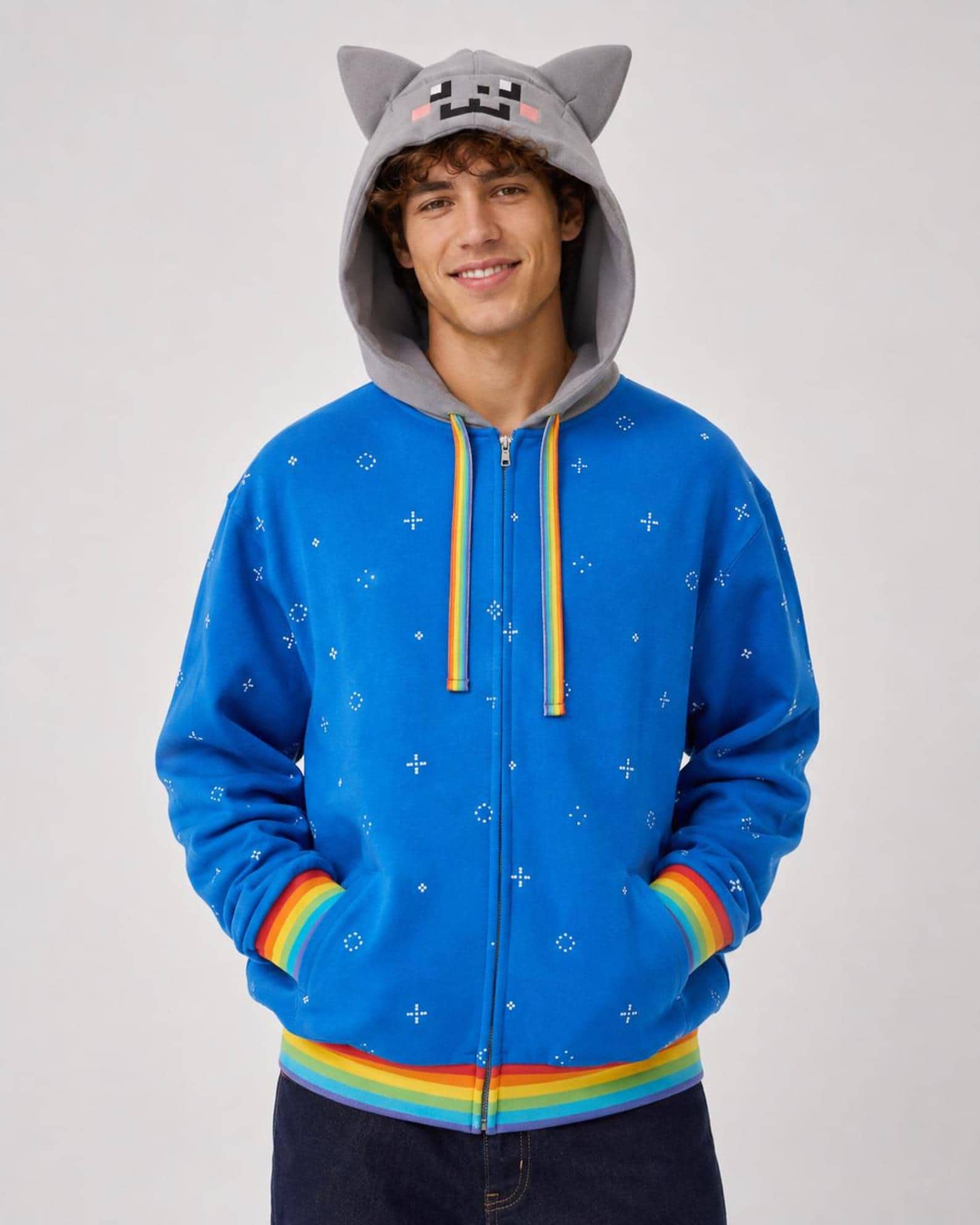 Blue Star Zip up Hoodie - Etsy