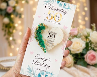 50th birthday favors, 40th, 60th, 70th, 80th birthday gifts, Custom Epoxy Magnets, Resin Magnet For Guest