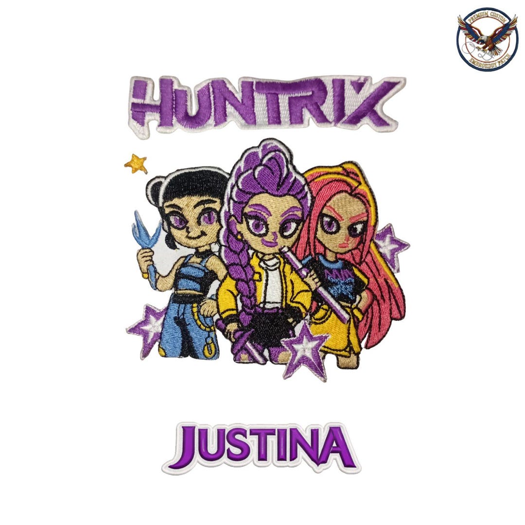 Huntrix Patch Huntrix Kpop Embroidered Patch, Custom Name Applique, Iron on Sew Zoey ...