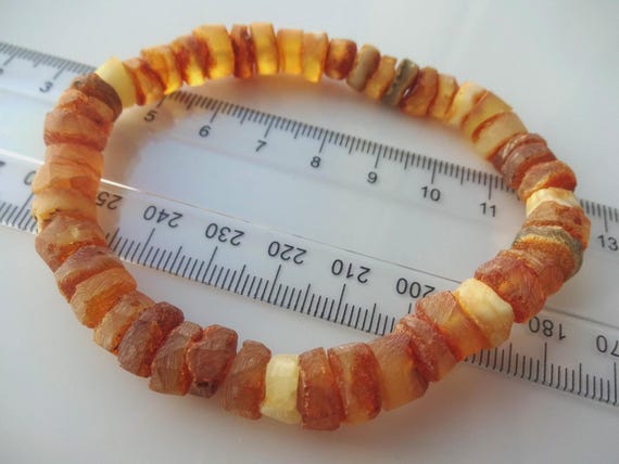 Handmade Natural Amber Beaded Stretch Bracelet