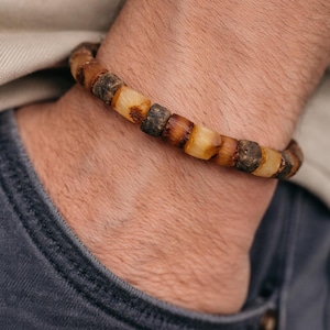 Bracelet fait main en ambre de la Baltique brut ~ 7,5 g