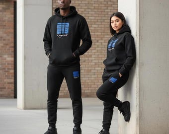 23 Legend Blue Black Hoodie Joggers Sweatsuit Men's Tracksuit To Match Air New