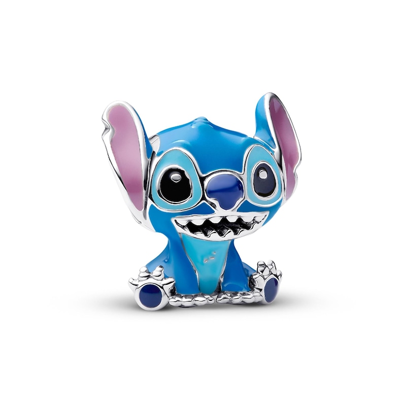A blue plush toy resembling the character Stitch from the Disney animated film "Lilo & Stitch".