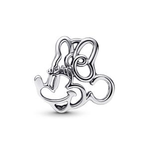 A silver-colored charm in the shape of a stylized bird or bird-like figure.
