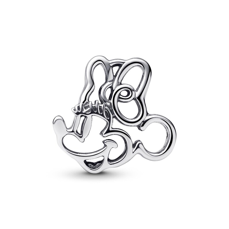 A silver-colored charm in the shape of a stylized bird or bird-like figure.