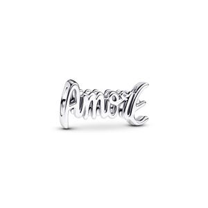 Berlockarmbandspärla, Amore Script-berlock, Amore Script-smycken, present till henne