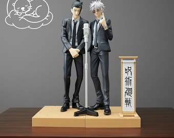 Estatua cómica del dúo de brujería · Figura Chibi de 17 cm con traje de primavera azul · Figura de escritorio grande "Double Act" · Decoración de edición limitada