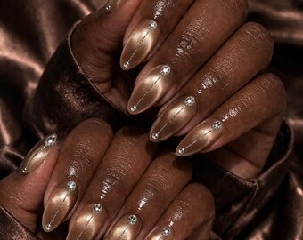 Bridal Press On Nails For Dark Skin White French Tip Almond Nails Nude Nails Elegant Wedding Nails Handmade Reusable Fake Nails