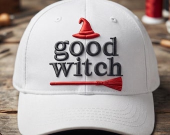 Good Witch 3D Puff Embroidery File | Halloween Hat Design | Puff Foam Embroidery | Machine Embroidery Download
