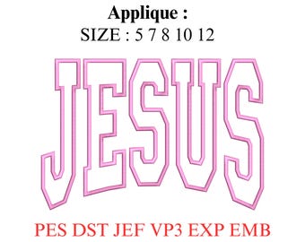 Jesus Applique Embroidery Design | Christian Embroidery Design | Faith Shirt Design | Religious Embroidery File | PES DST JEF