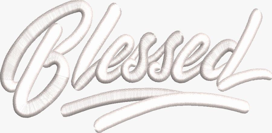 Very Blessed Script Blessed Script Embroidery Design | 3D Puff & Flat Hat File - Etsy