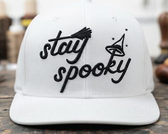 Stay Spooky 3D Puff Embroidery File | Halloween Hat Design | Puff Foam Embroidery DST PES EXP