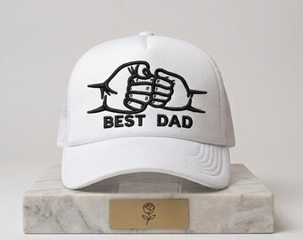 Dad Fist Bump Embroidery Design, Father's Day Hat Pattern