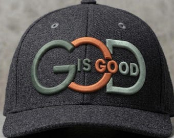 God Is Good 3D Puff Embroidery Design for Hat | Christian Trucker Cap Embroidery File