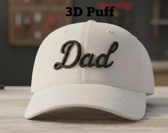 3D Puff Dad Embroidery Design for Caps | Raised Foam Hat Logo File