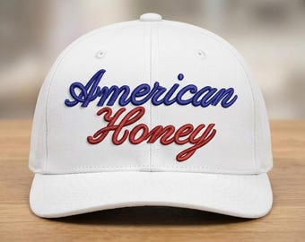 American Honey 3D Puff Embroidery Design, Hat Digitized File