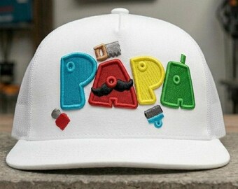 Papa Embroidery Design for Hats | Flat Stitch Dad Cap File (Digital Download)