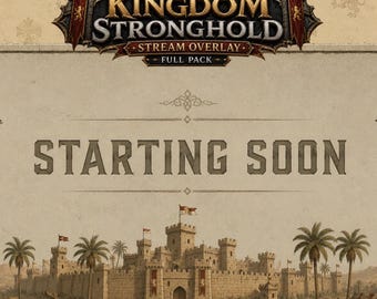 Paquete completo de superposiciones para transmisiones de Kingdom Stronghold / Conjunto de superposiciones para Twitch de caballero medieval cruzado / Alertas de pantallas animadas / OBS Streamlabs